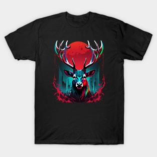 stag face bloodmoon T-Shirt